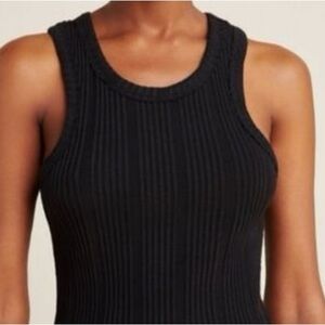 Anthropologie Black Ribbed Tank Top: Size XS